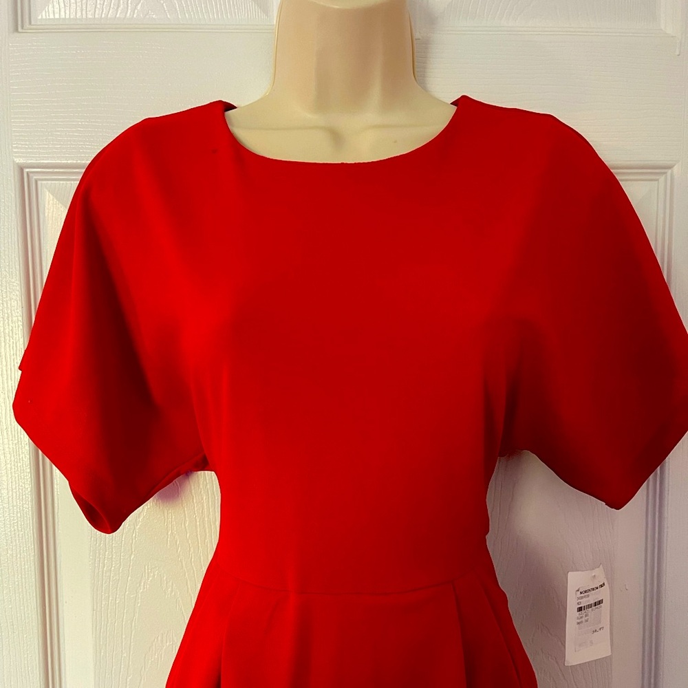 Classic Red knee above knee length dress.